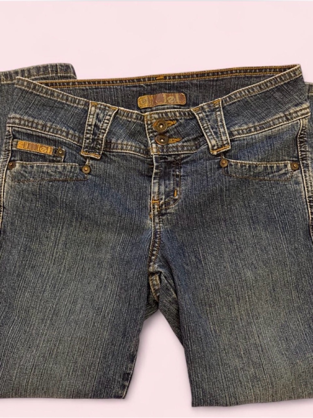 lei Blue Denim Jeans with Brass Hardware